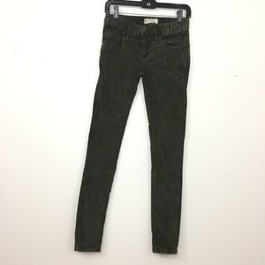 Free people stretch green corduroy pants size 25